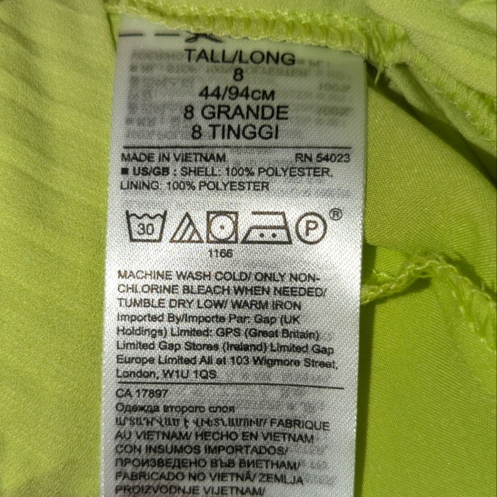 Maxi dress, sleeveless neon plisse Size 8 Tall - Picture 6 of 7